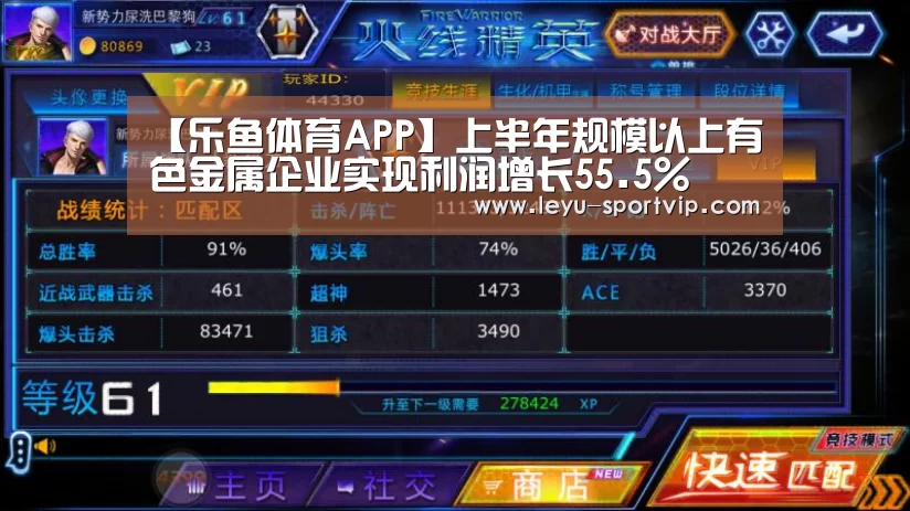 【乐鱼体育APP】上半年规模以上有色金属企业实现利润增长55.5%(图1) 乐鱼赛事直播